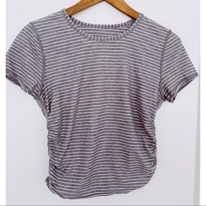 Lululemon Grey & White Striped Shirt Size 6